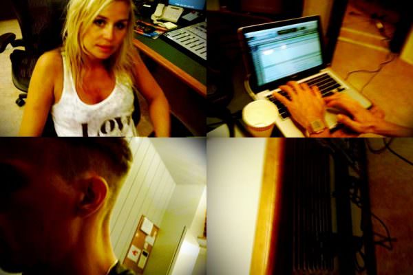 Sofia Talvik in the studio recording part three of L.O.V.E