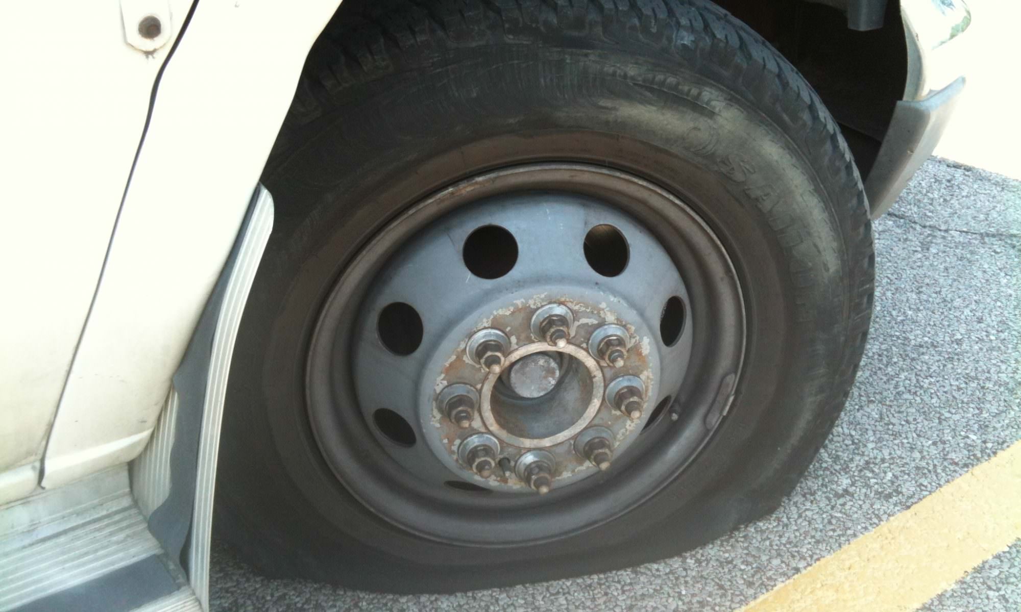 The flat tire took the air out of our tour spirit