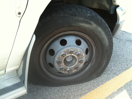The flat tire took the air out of our tour spirit