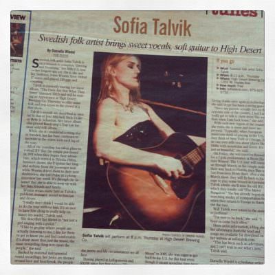 Sofia Talvik in Silver City Sun News