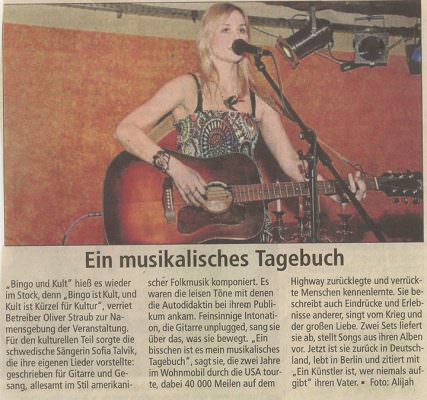 Sofia Talvik in Lüdenscheider Nachrichten 